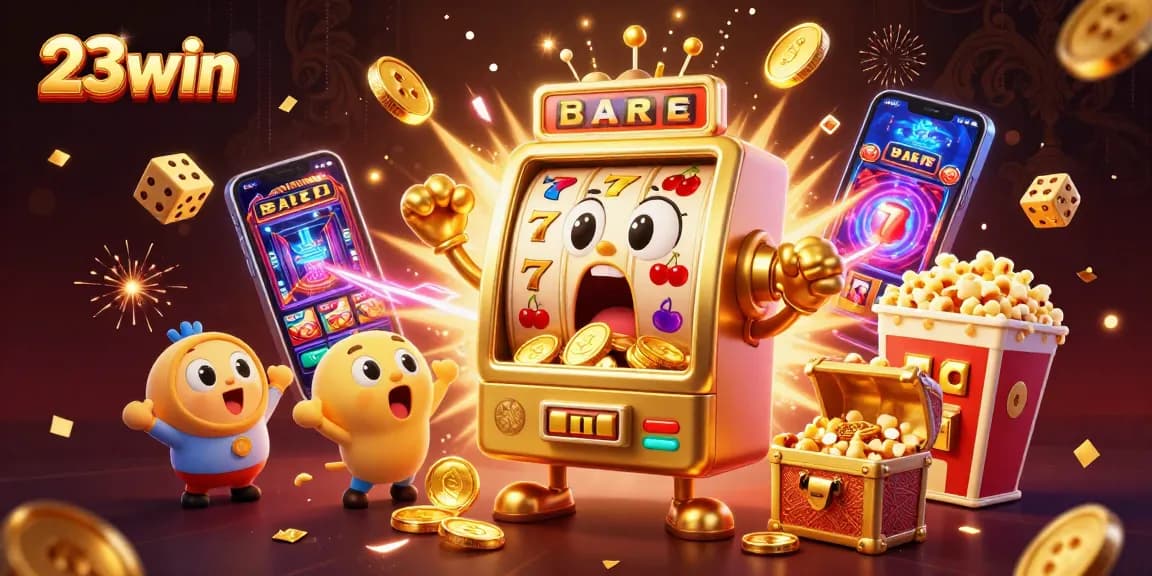 Experience thrilling gameplay at 23win with a captivating jackpot slot machine illustration.