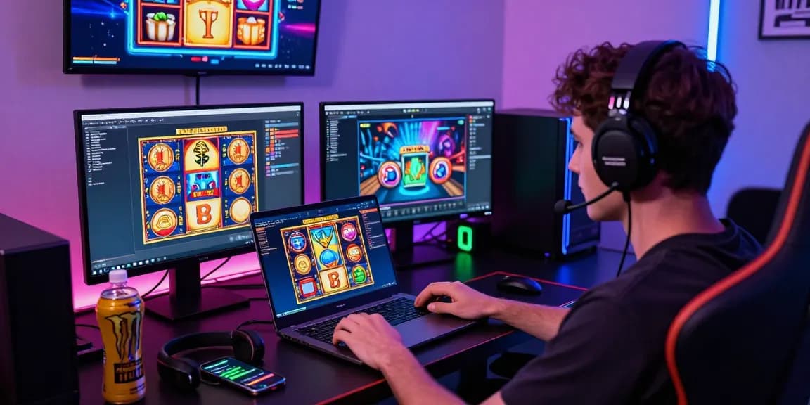 Login Cemeslot Resmi in an engaging online gaming setup, showcasing a player immersed in exciting slot games.