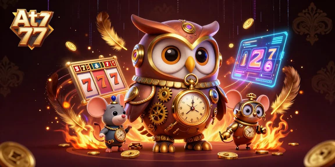 Experience thrilling games at At 77 with vibrant scenes showcasing immersive casino elements.