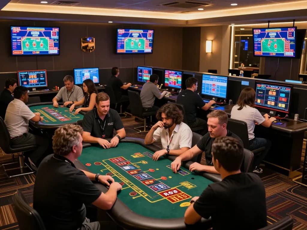Players engaging in strategic gameplay at SC88 online casino, showcasing live dealer games and vibrant environment.