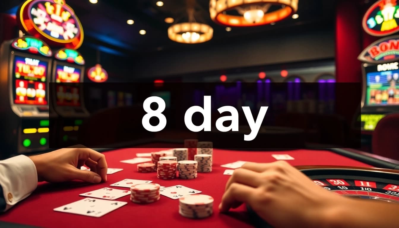 Experience the thrill of winning at poker in 8day's vibrant casino atmosphere.