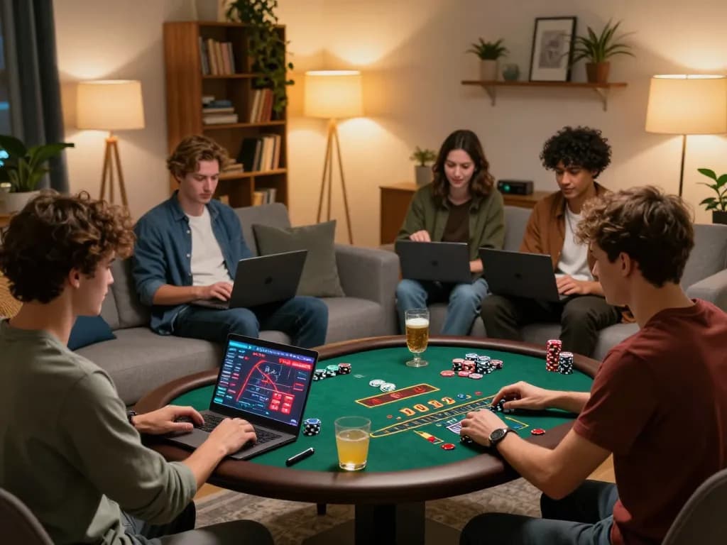 Player enjoying online baccarat at taixiusunwin.art in cozy living room setting, showcasing strategic gameplay.