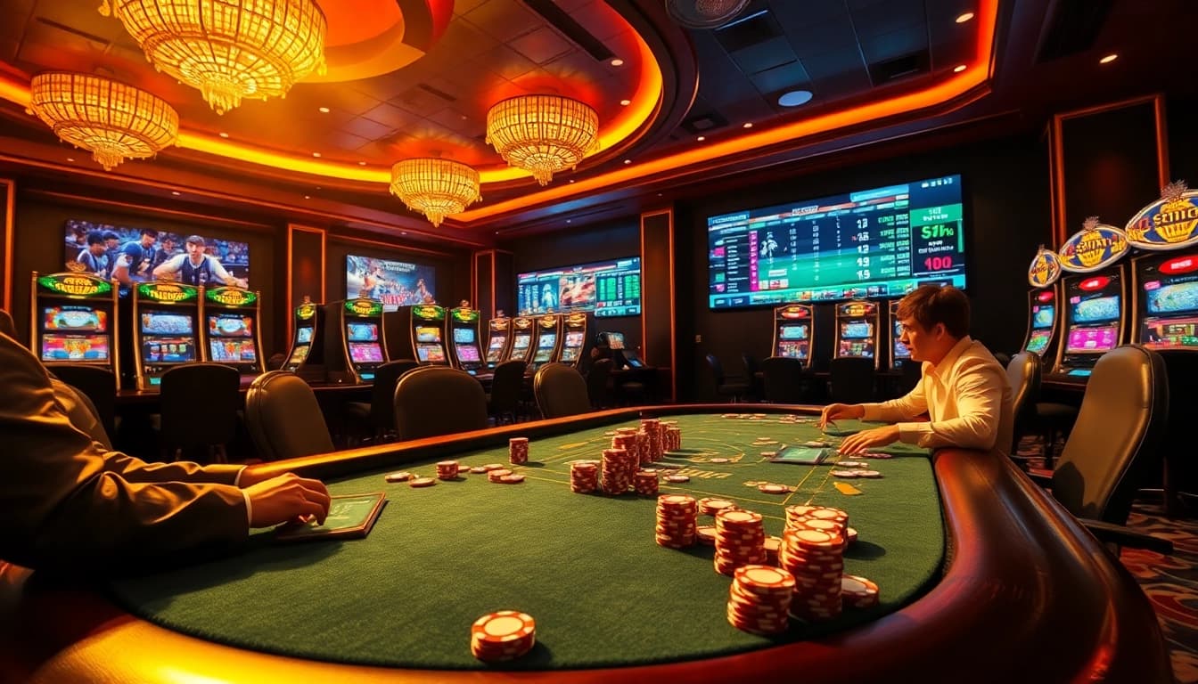 Bongdalu platform enriching the excitement of high-stakes poker with vibrant chips and classy casino atmosphere.