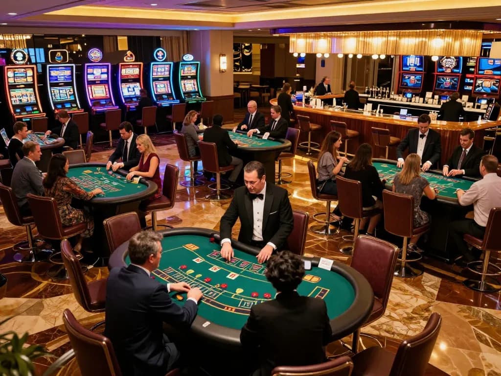 Players enjoy a thrilling blackjack game at Lucky88, showcasing dynamic bets and a vibrant casino atmosphere.
