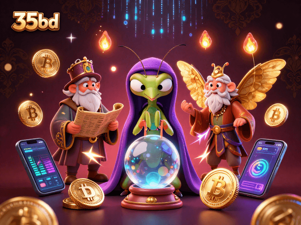 Engage in thrilling cryptocurrency gaming on 35bd with unique 3D casino art showcasing vibrant elements.