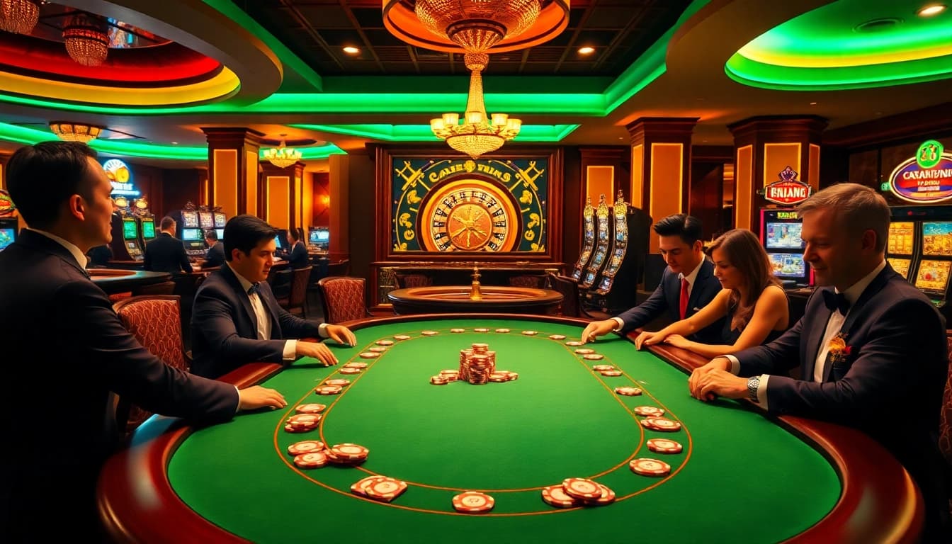 Experience the thrill of winning at good88 poker tables with vibrant chips and neon lights.