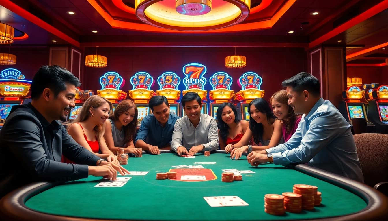 Experience the thrilling atmosphere at Jun88 casino with vibrant gaming and luxury features.