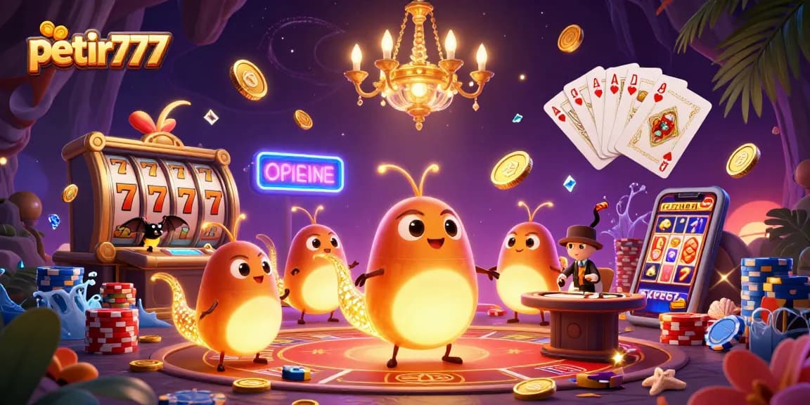 Experience the excitement of petir777 with a vibrant cave casino brought to life by glowworms and a bat dealer.