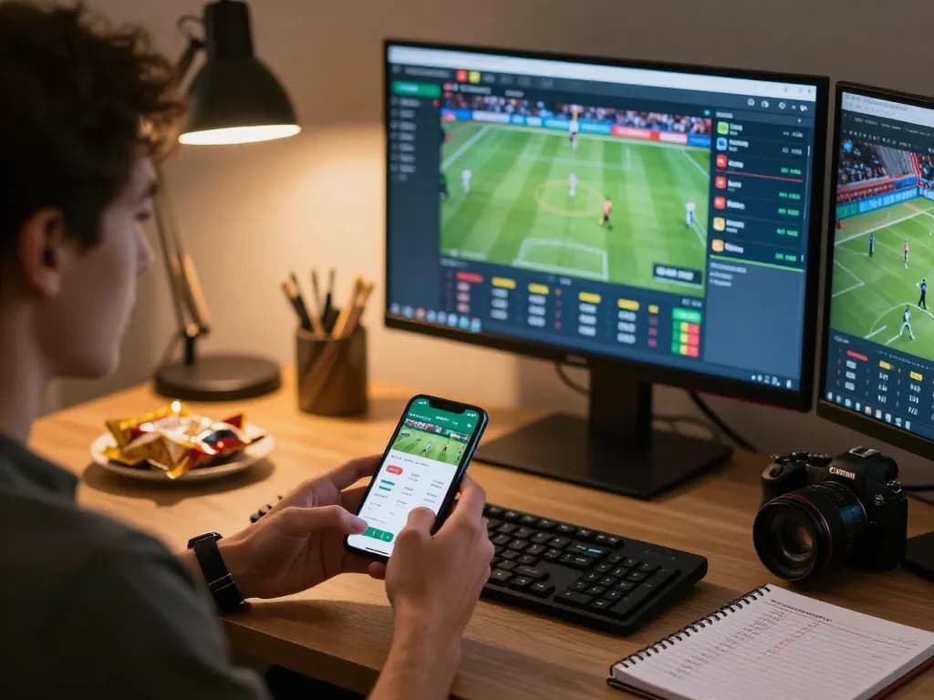 Antarmuka taruhan olahraga SBOBET ditampilkan di smartphone selama sesi permainan online yang menarik.