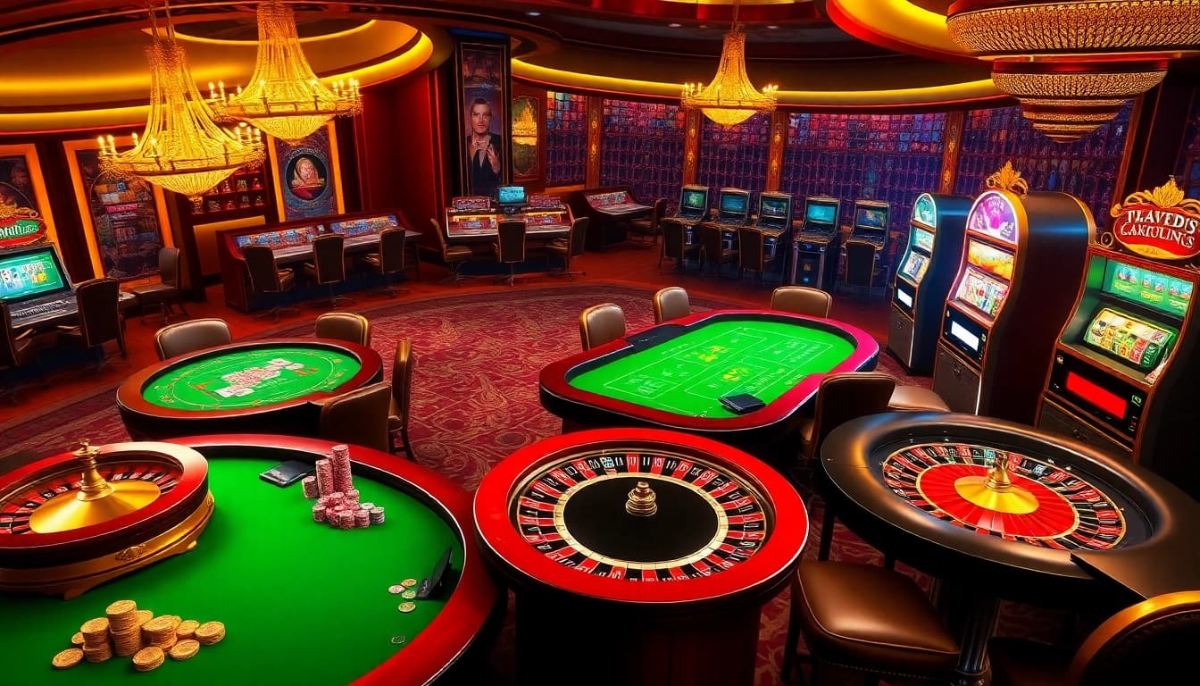 Experience thrilling gameplay at https://bslvb.sa.com/ with engaging casino tables, vibrant poker chips, and elegant roulette wheels.