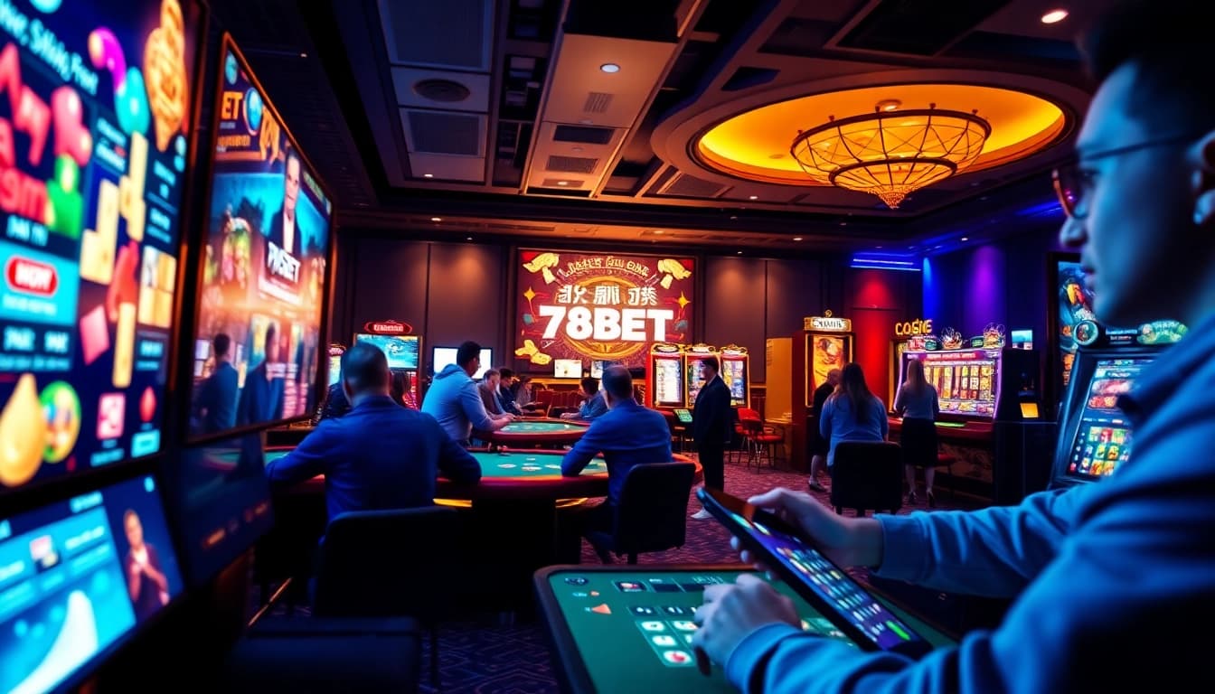 Engaging online betting scene with players enjoying 789bet's diverse games, showcasing excitement and user-friendly design.