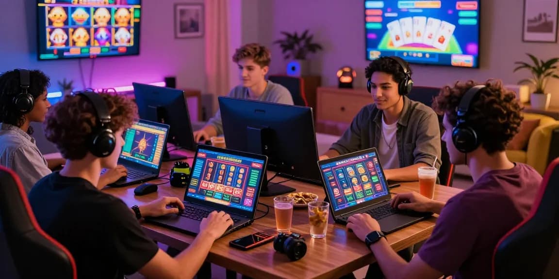 Players enjoying the excitement of mastercard casinos in a lively home gaming environment.
