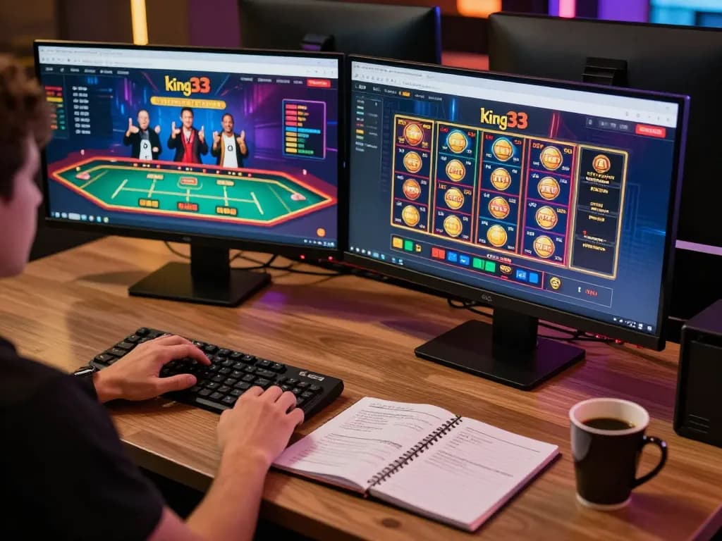 Play online games at king33 with a live dealer and strategy notes at hand