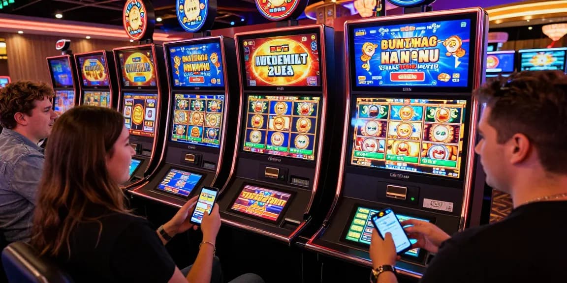 Engaged players exploring bonus buy slots at an online casino, highlighting interactive gaming excitement.