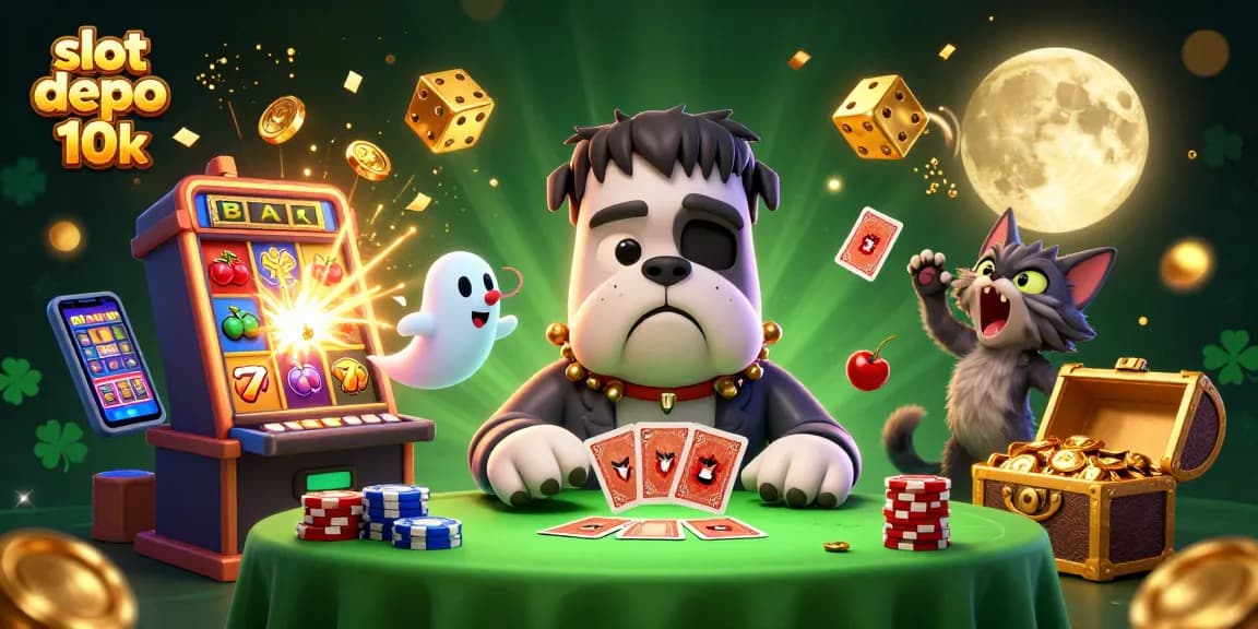 Experience the thrill of slot depo 10k with our lively casino scene featuring jackpot excitement.