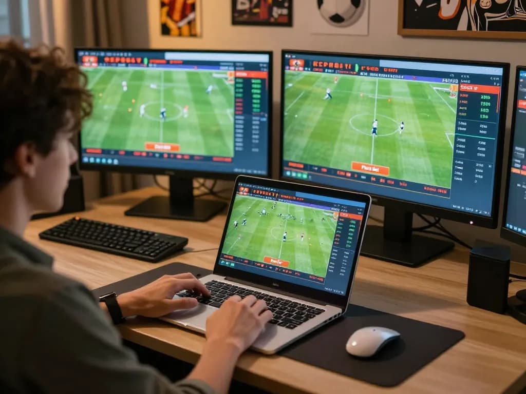 Betting live scores on nowgoal during an exciting football match.