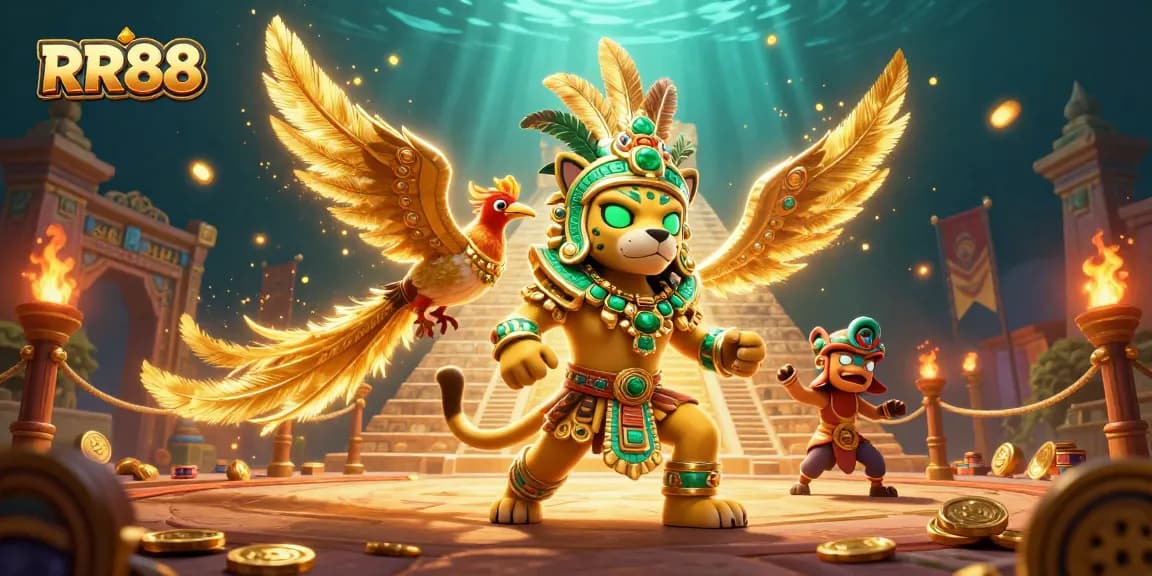 Experience thrilling wins at RR88 with vibrant casino action, featuring lively characters and dynamic game elements.