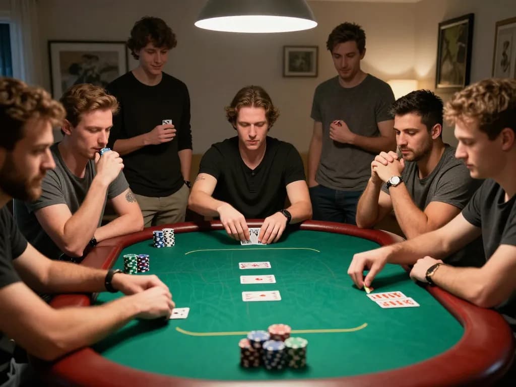 Players engaging in an exciting poker game at home while enjoying strategic gameplay with 888VI.