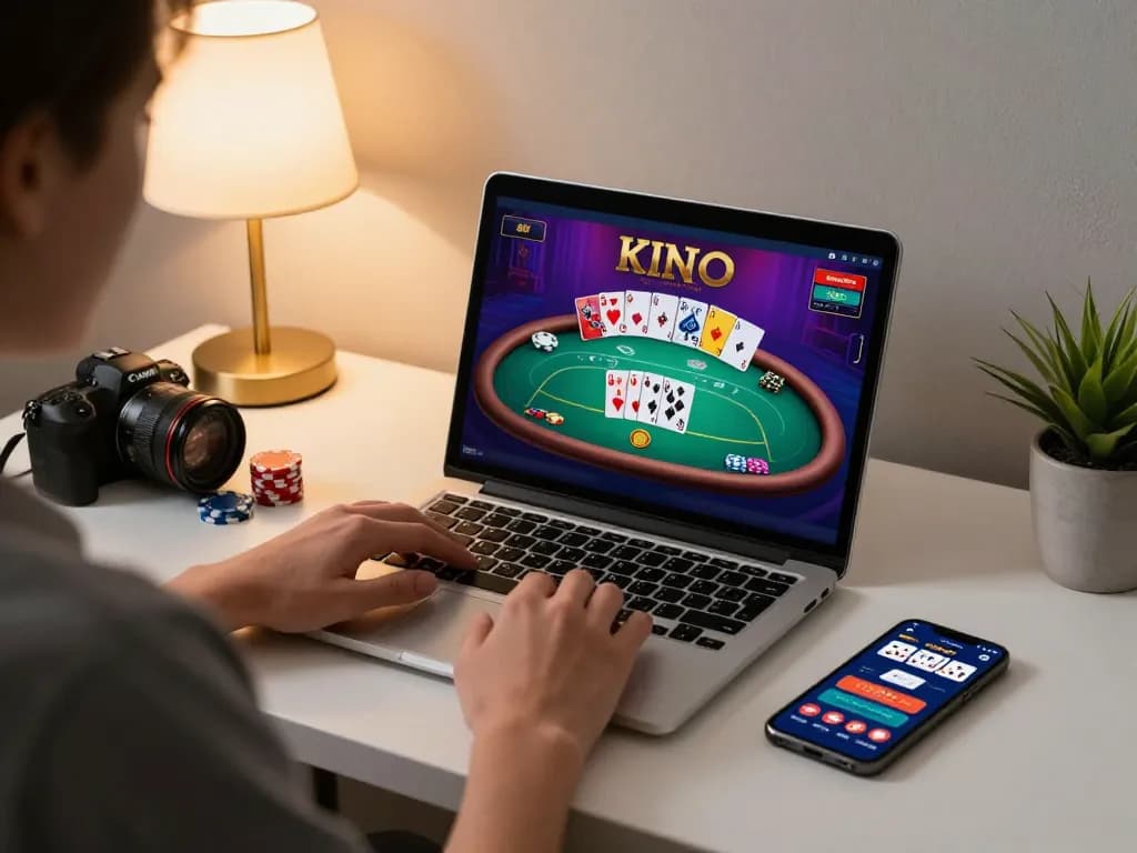 Experience live gaming with lc88 on a laptop and smartphone as poker action unfolds.