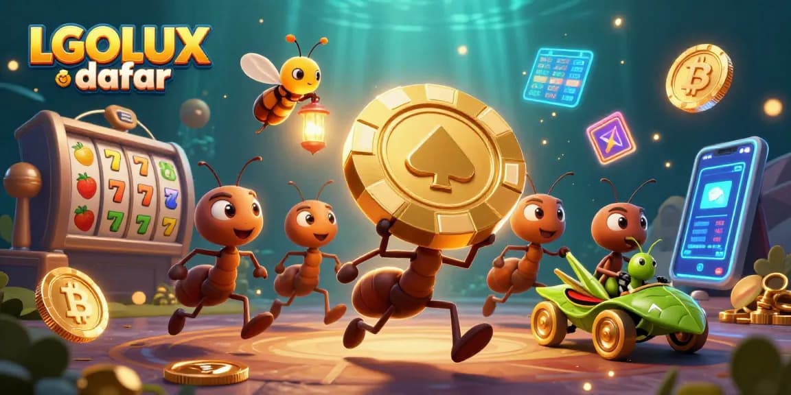 Experience the thrilling world of LGOLUX daftar with energetic ants on a jackpot heist.