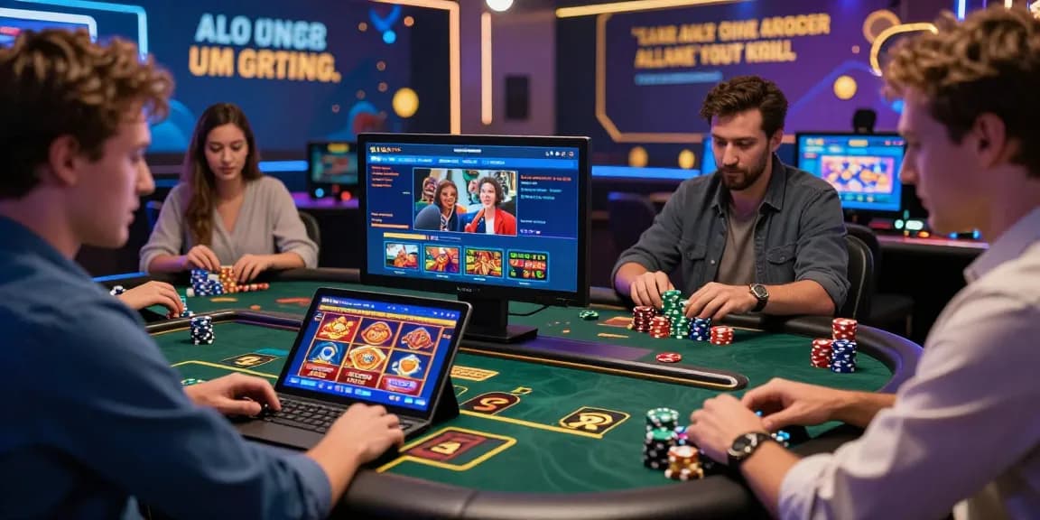 Exciting gaming atmosphere at new UK casino sites, players engaged with various online casino games.