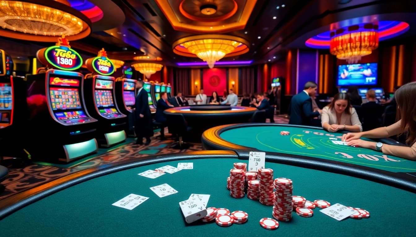Experience TG88 gaming with exciting slot machines and vibrant casino tables.