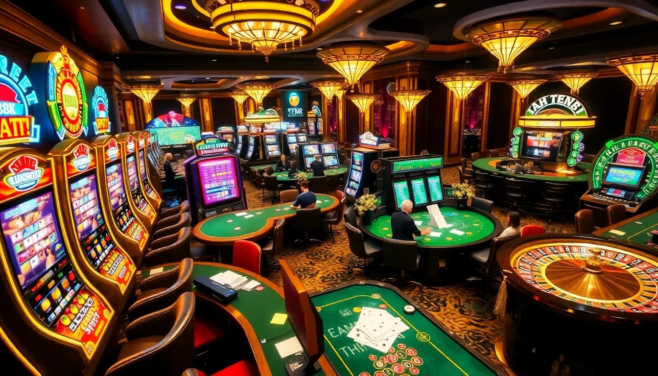 Experience thrilling gaming moments at TT88 casino with vibrant tables and slot machines.