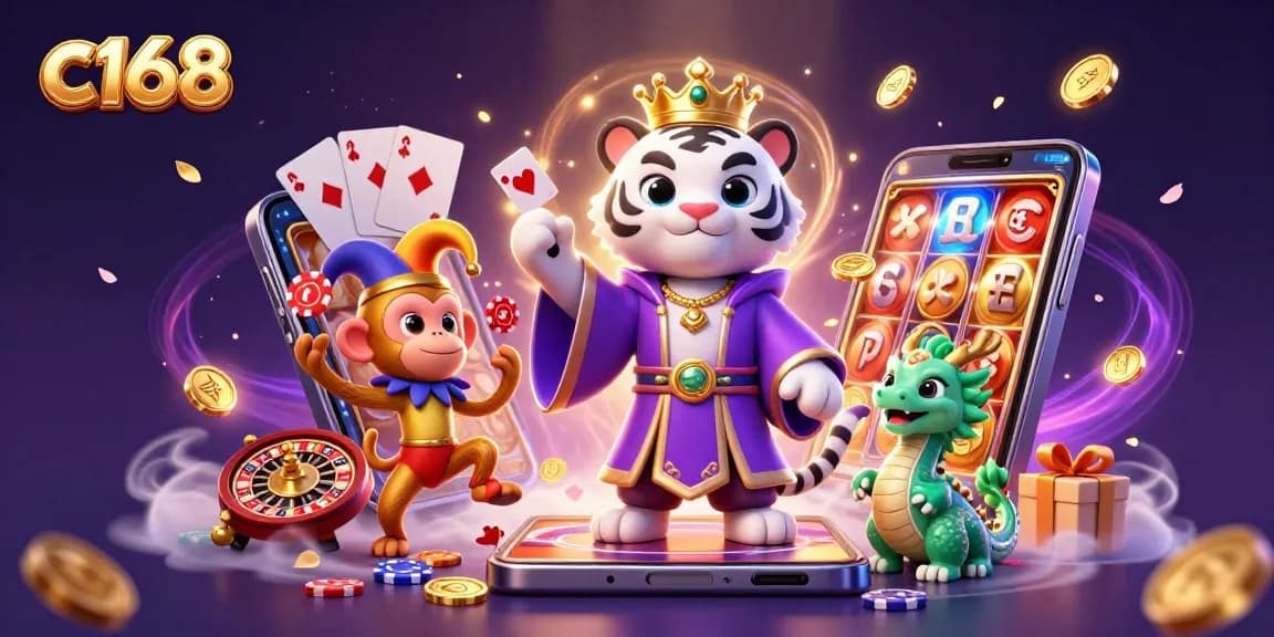 Experience exciting gambling action with c168 as vibrant characters engage in thrilling casino games.