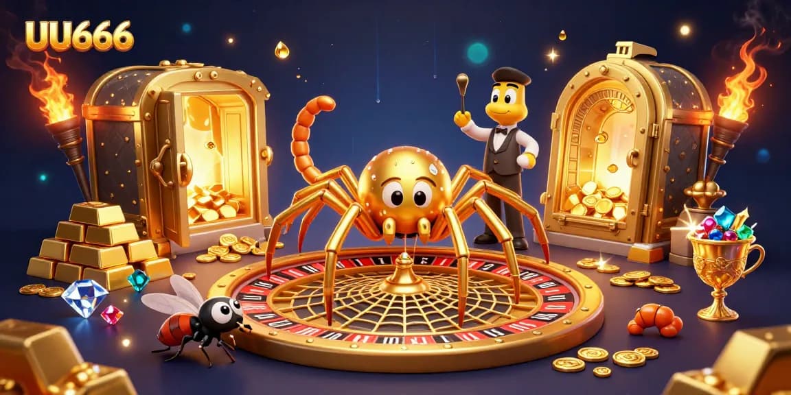 Experience thrilling gaming action with UU666 at a vibrant casino-themed illustration.