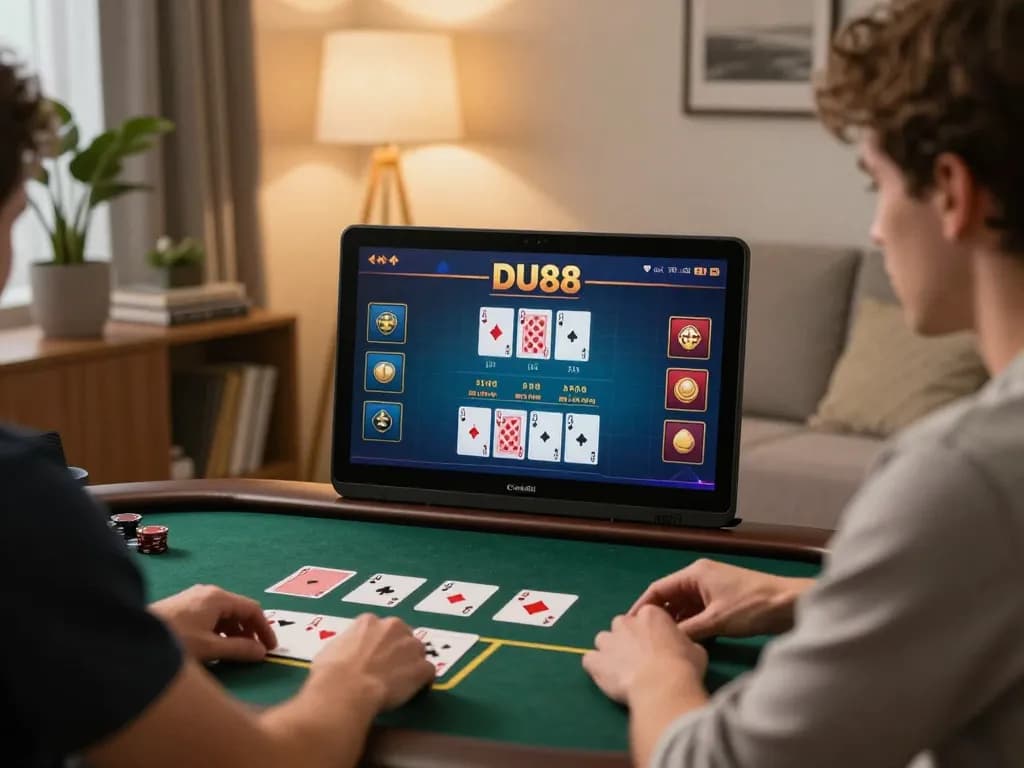 Engaging live blackjack action on DU88 showing player placing strategic bets from home.