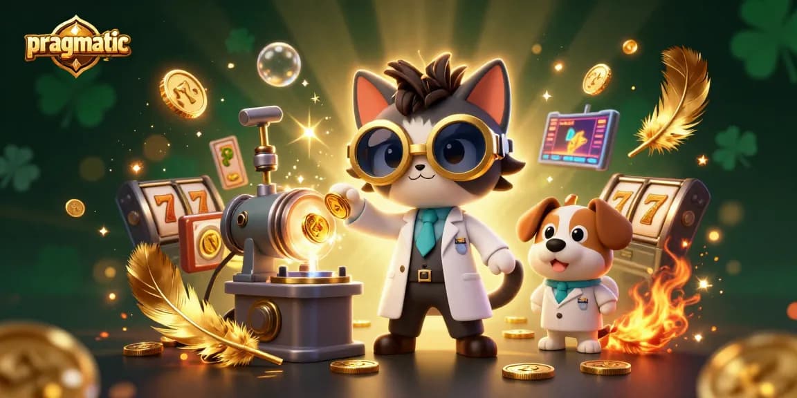 Spin the reels in a pragmatic slot adventure with vibrant 3D characters and gold coins.