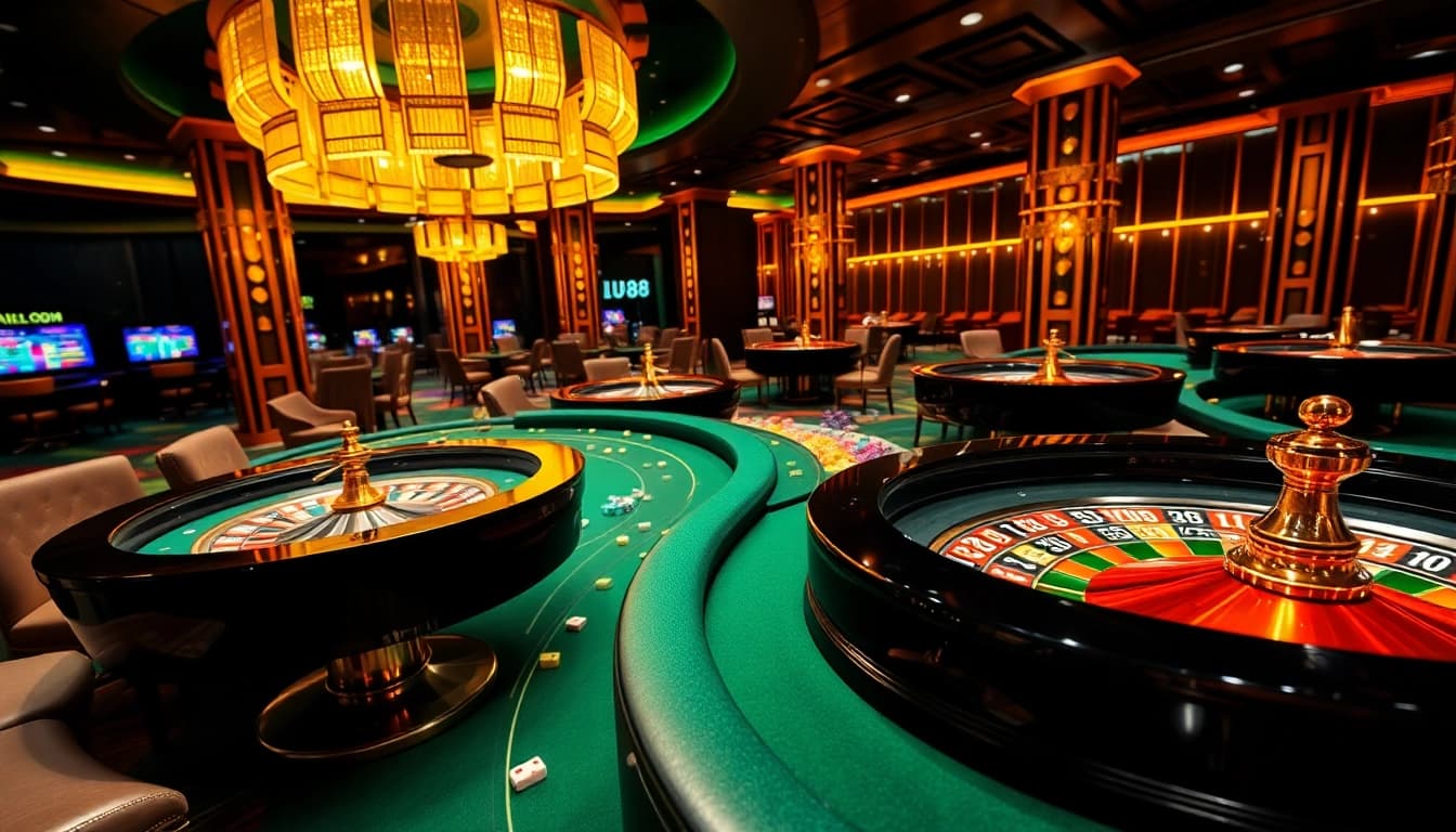 Experience the thrill of gambling with LU88 at vibrant casino tables filled with action.