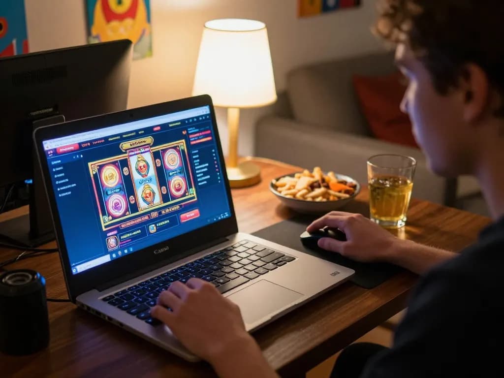 Engaging in a thrilling online slot game on 888New from the comfort of home