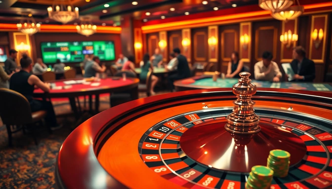 Experience thrilling gameplay at F8bet with high-stakes roulette, vibrant chips, and casino excitement.
