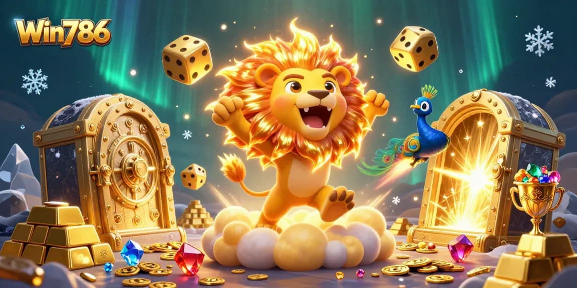 Win786 highlights thrilling slots and casino experiences with vibrant visual elements.