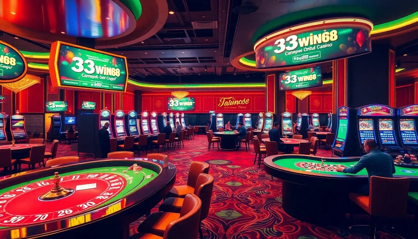 Pengalaman kasino online yang mendebarkan dengan permainan 33win68 dan aksi perjudian yang berwarna-warni.