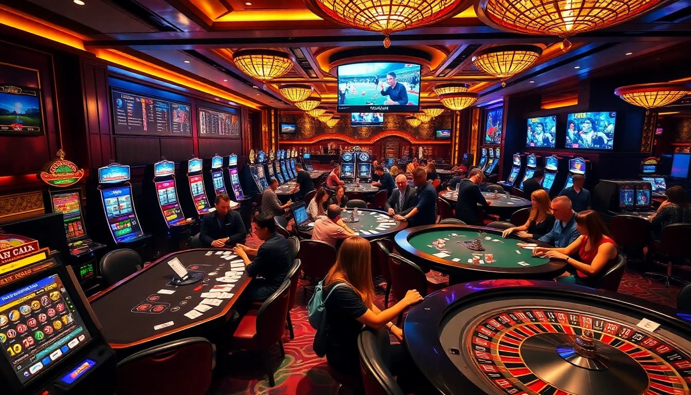 Players enjoying a vibrant gaming experience at Hitclub casino with exciting card games and slots.