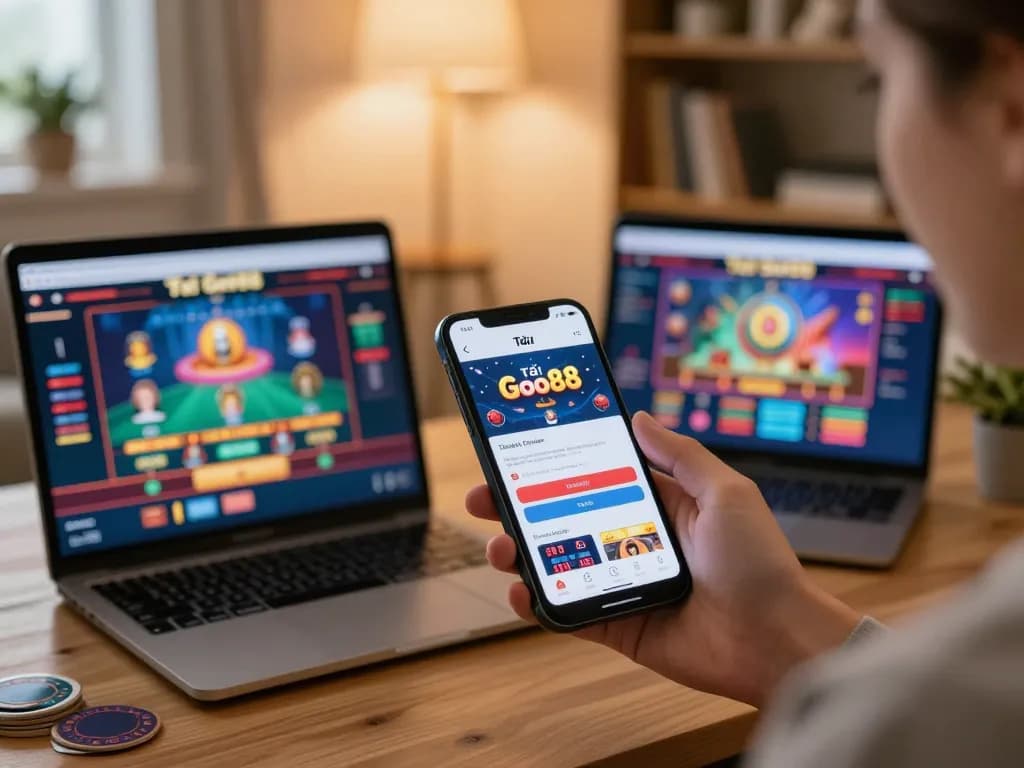 Tải Go88 for seamless mobile betting experience with an engaging casino app displayed on smartphone.
