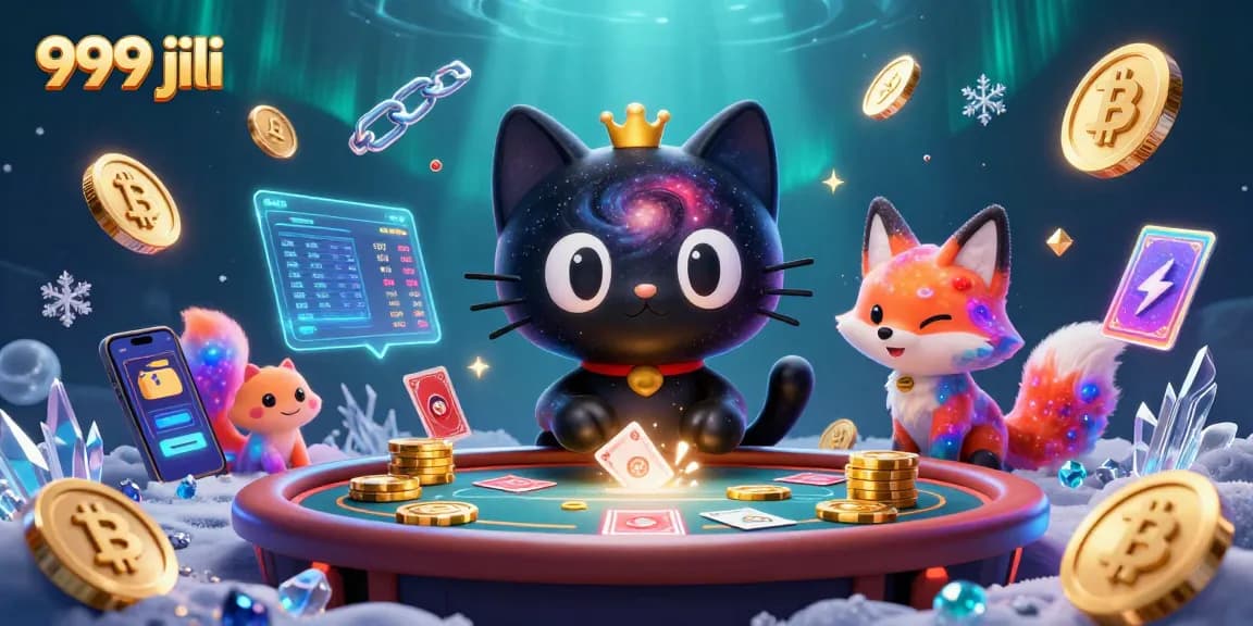 Experience the thrill of gaming with 999 jili in a vibrant cosmic casino setting filled with crypto elements.