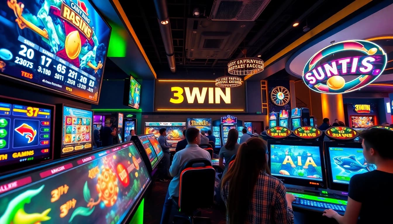 Exciting online gaming atmosphere at 3WIN showcasing vibrant games and players.