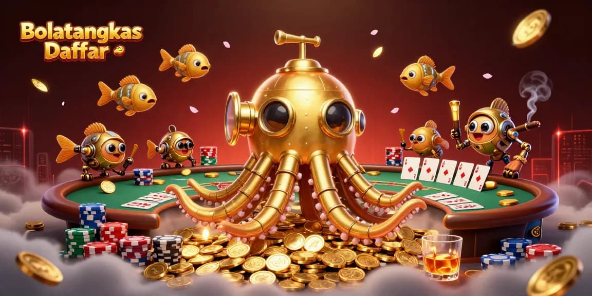 Play poker and win big with Bolatangkas Daftar in this lavish casino illustration!