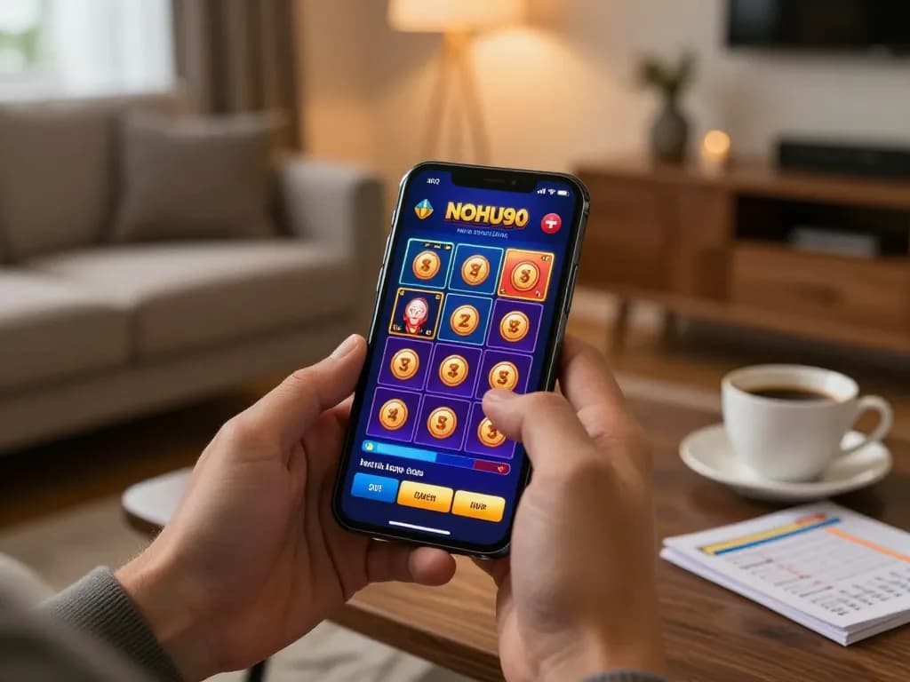 Experience exciting gameplay with the NOHU90 casino app on a smartphone.