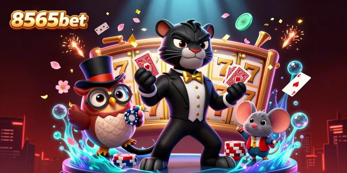 Jogue no 8565bet com estilo e ganhe prêmios deslumbrantes em uma ilustração de cassino vibrante.
