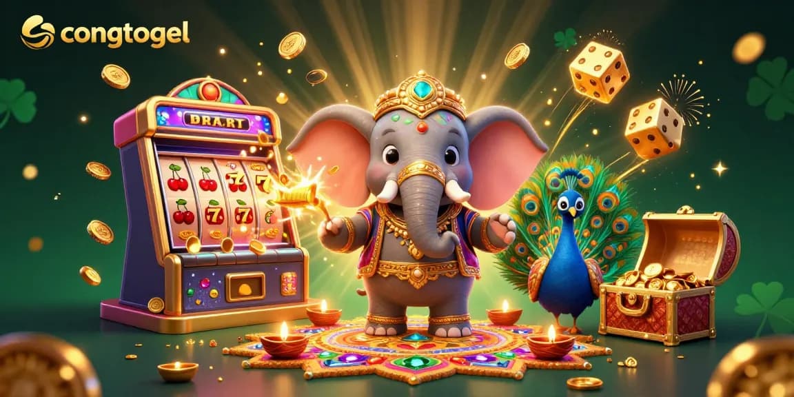 Spin the reels with congtogel on a vibrant 3D scene full of festive illumination and casino excitement.