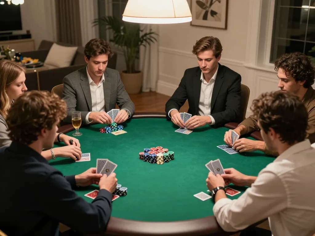 Players engaging at South African casinos during a lively poker night with competitive atmosphere.