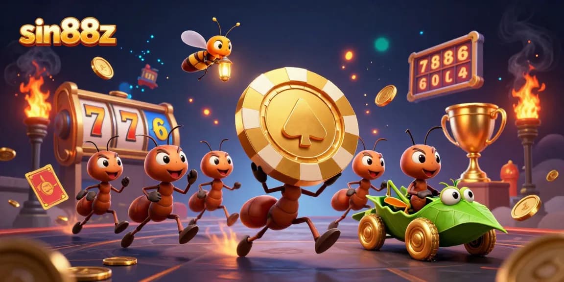 Experience thrilling casino adventures with sin88z’s animated ant heist featuring massive poker chips and rich game elements.