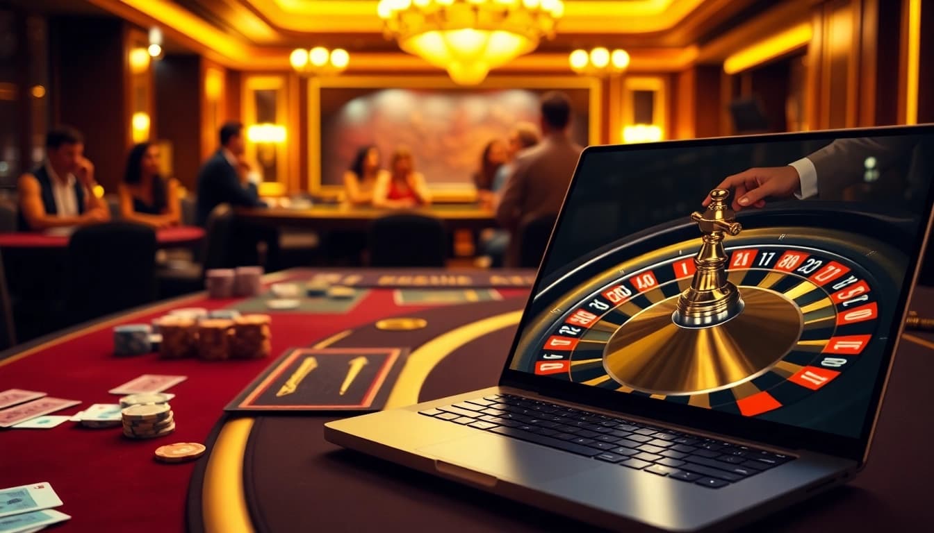 Engage in high-stakes gambling at KKWIN, a premier online casino platform, showcasing vibrant poker and roulette.