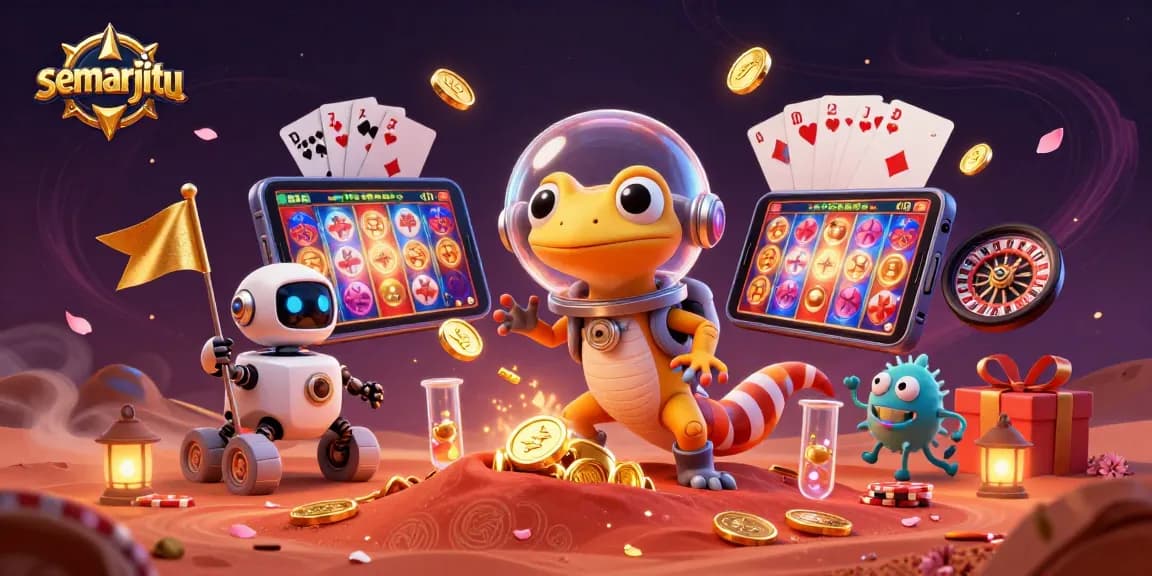 Semarjitu menunjukkan gecko Marsekal menemukan kasino emas dengan berbagai elemen perjudian