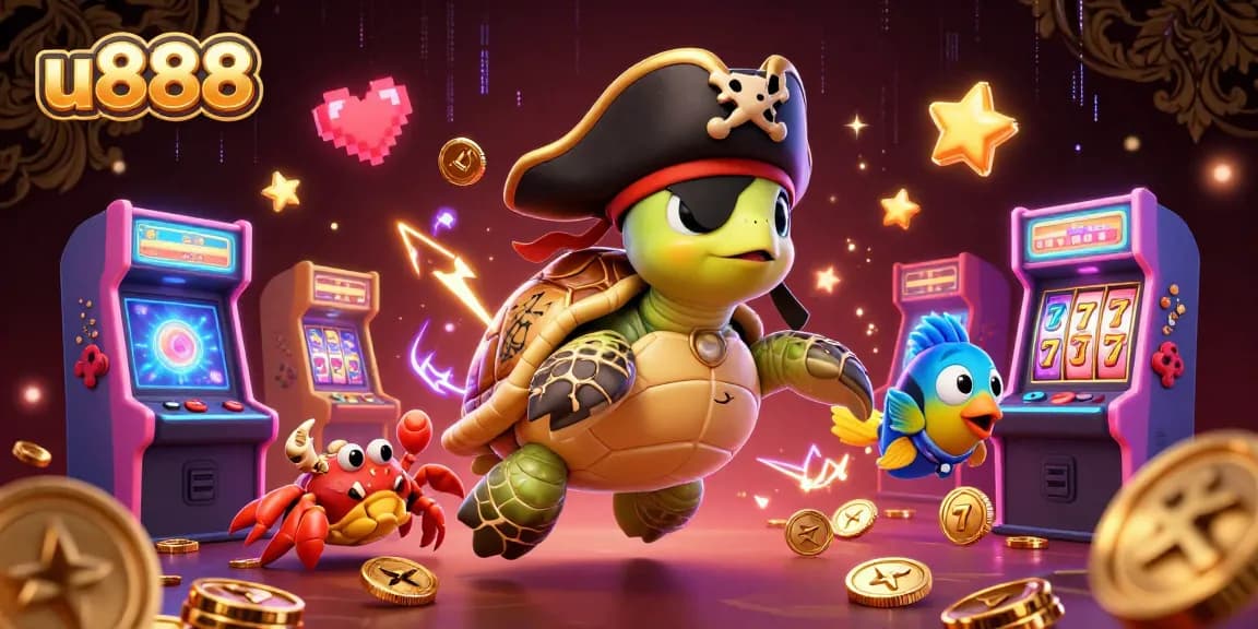 Experience the excitement of u888 slots with pirate and ocean-themed characters in a vibrant digital world.