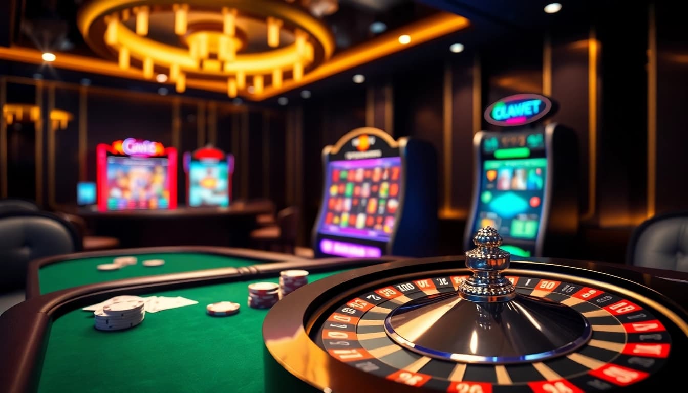 Dewabet Asia offers an exciting online gambling experience with spinning roulette wheels and vibrant slot machines.